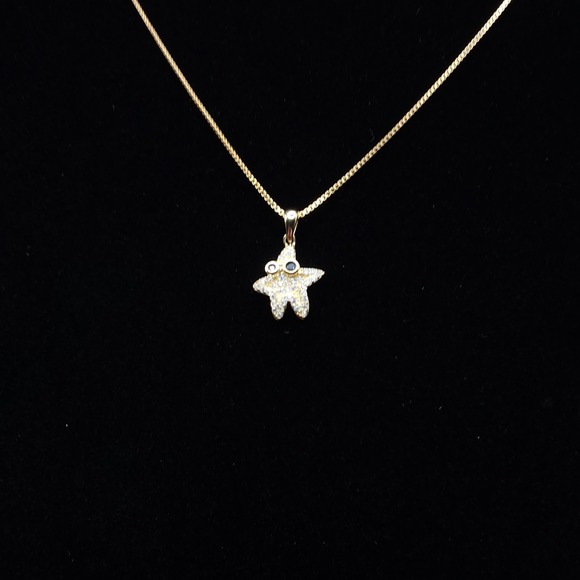 0.50 Ctw GRA Certified Moissanite Starfish Pendant Necklace – Yellow Gold Plated - Picture 3 of 14